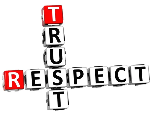 3D Respect Trust Crossword — Stock Photo, Image