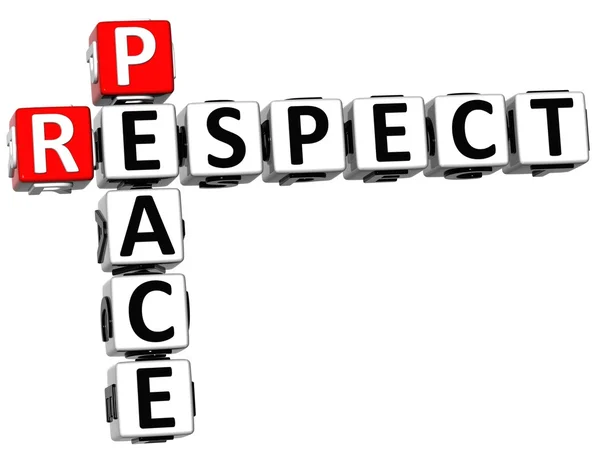 3d respektieren Frieden Kreuzworträtsel — Stockfoto