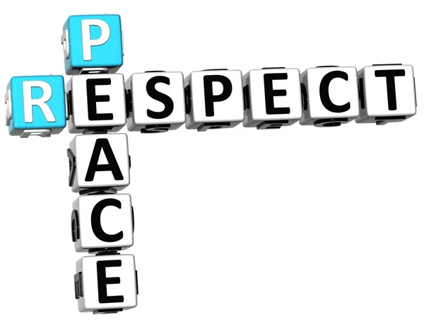 3D Respect Peace Crossword — Stock Photo, Image