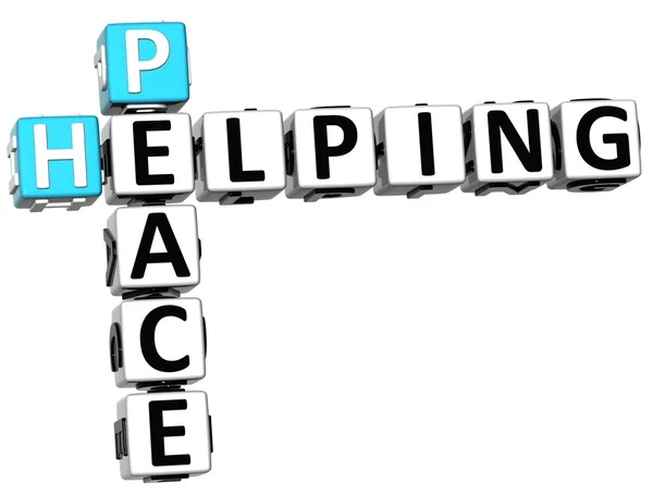 3D Peace Helping Crossword — Stock Photo, Image