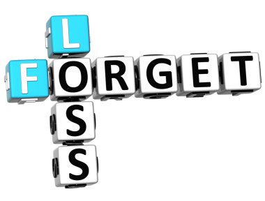 3D Loss Forget Crossword clipart