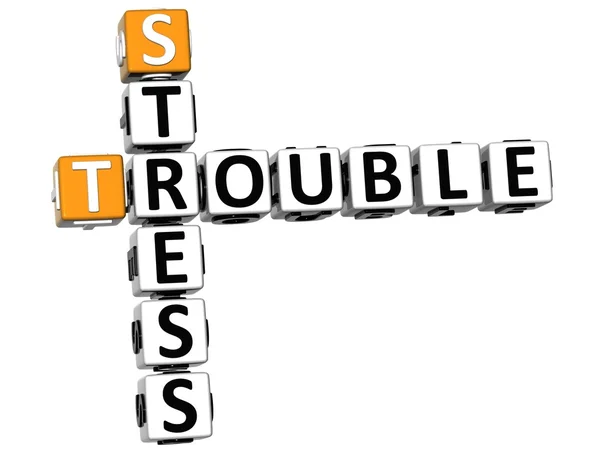 3D palavras cruzadas de problemas de stress — Fotografia de Stock