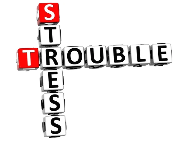 3D Stress Trouble Crossword — Stock Photo, Image