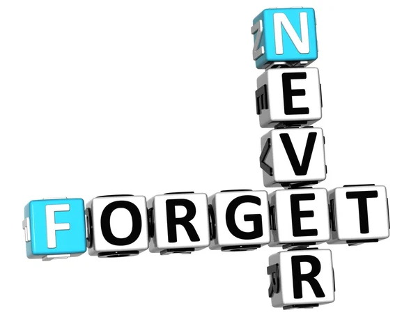 3D Never Forget Crossword — Stock Photo, Image