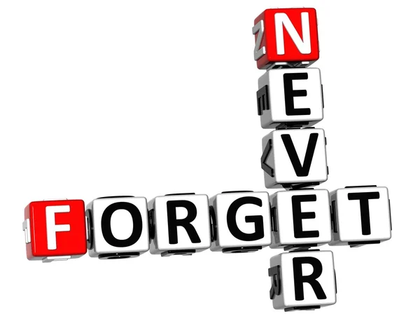3D Never Forget Crossword — Stock Photo, Image