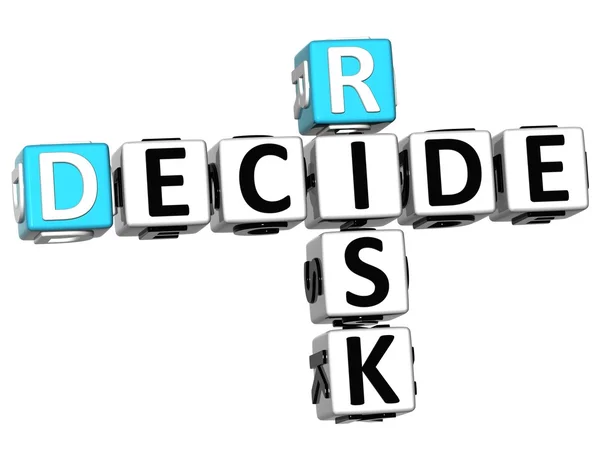 3D-risico beslissen kruiswoordraadsel — Stockfoto