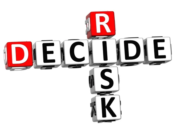 3D Risk Decide Crossword — Stock Photo, Image