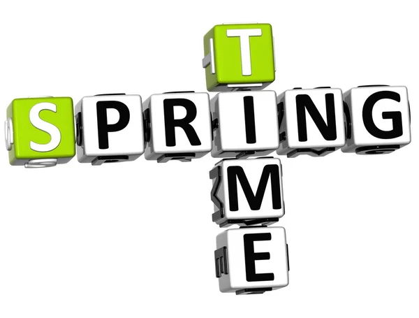 3D Spring Time Crossword — Stock Photo, Image