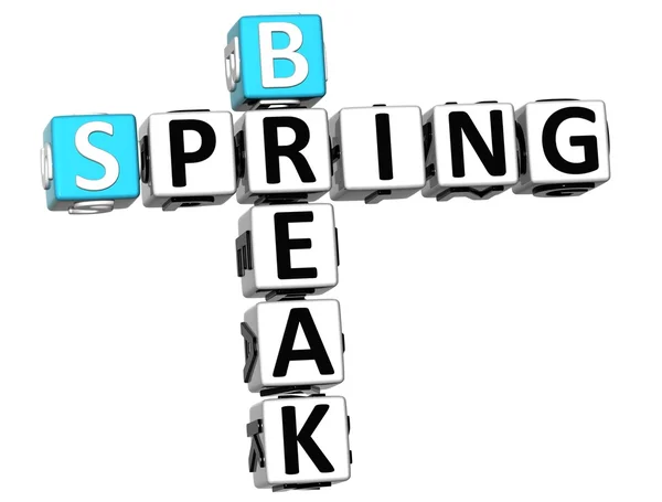 3D Spring Break Kreuzworträtsel — Stockfoto
