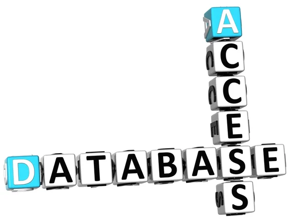 3D Database Access Crossword — Stock Photo, Image