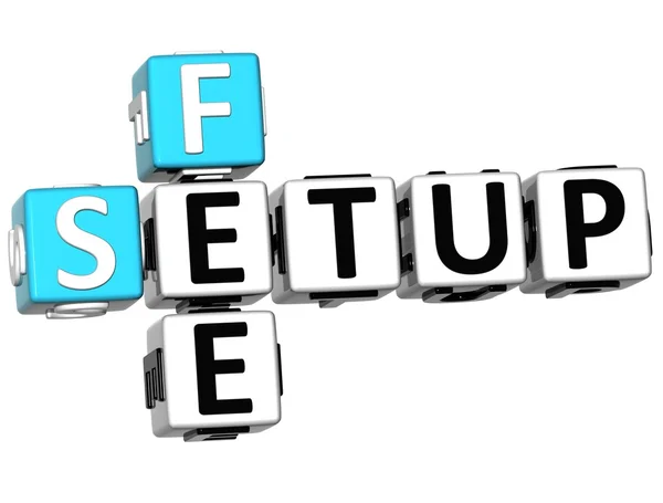 3D Setup Fee Crossword — Stock Photo, Image