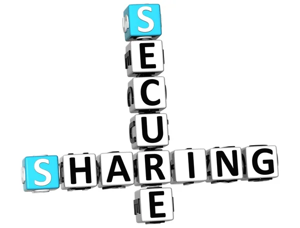 3D Sharing Secure Crossword — Stock Photo, Image