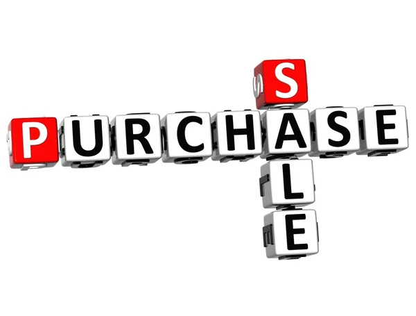 3D Sale Purchase Crossword — Stock Photo, Image