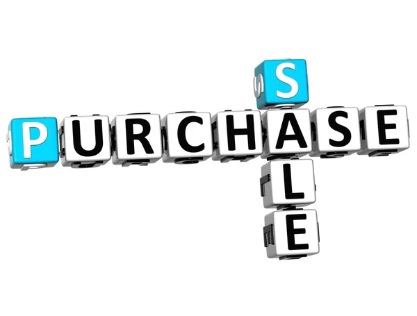 3D Sale Purchase Crossword — Stock Photo, Image