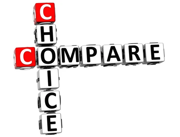 3D Choice Compare Crossword — Stock Photo, Image