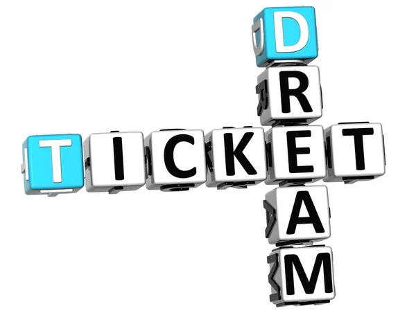 3D-droom ticket kruiswoordraadsel — Stockfoto