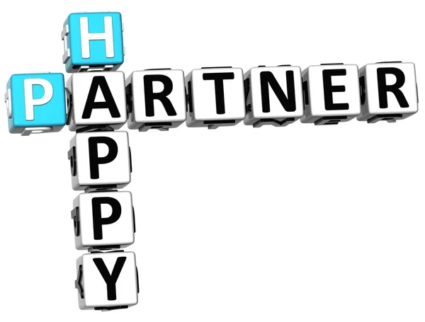 3D Happy Partner Crossword — Stock Photo, Image