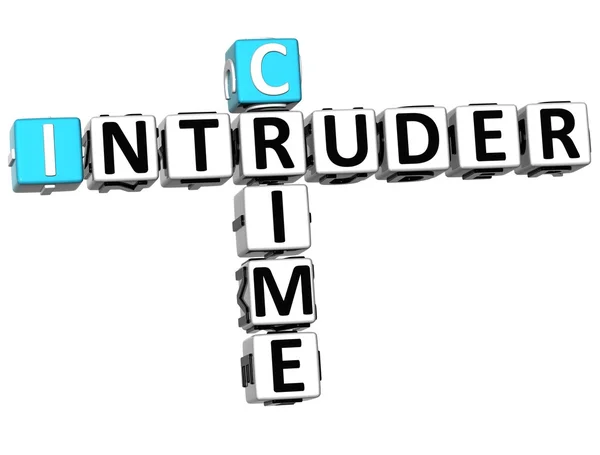 3D Crime Intruder Crossword — Stock Photo, Image
