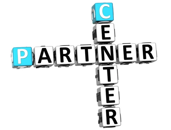 3D Center Partner Crossword — Stock Photo, Image