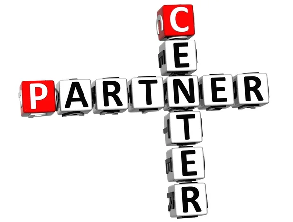 3d center partner kreuzworträtsel — Stockfoto