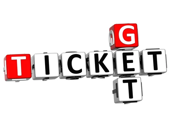 3D Get Ticket Crossword — Stock Photo, Image