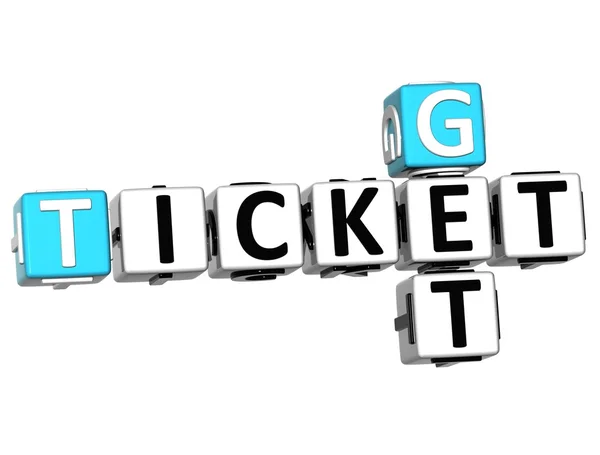 3D Get Ticket Crossword — Stock Photo, Image