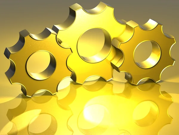 3D redskap guld tecken — Stockfoto