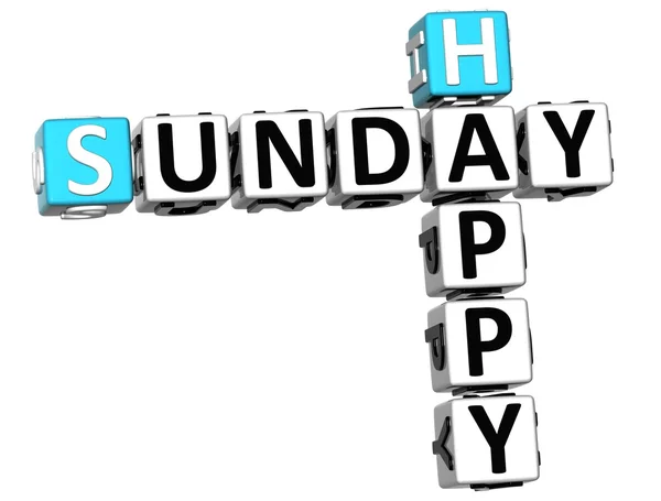 3D Happy Sunday Crossword — Stok Foto