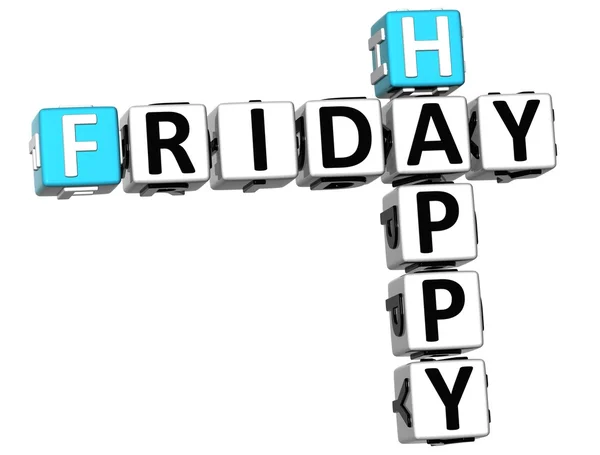 3D Happy Friday Crossword — Stock Photo, Image
