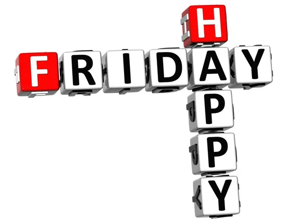 3D Happy Friday Palavra cruzada — Fotografia de Stock