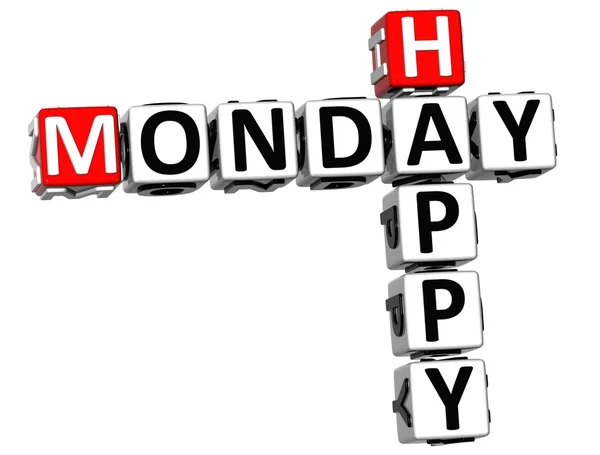 3D Happy Monday Crossword — Stock Photo, Image