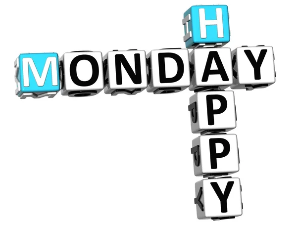 3D Happy Monday Crossword — Stock Photo, Image