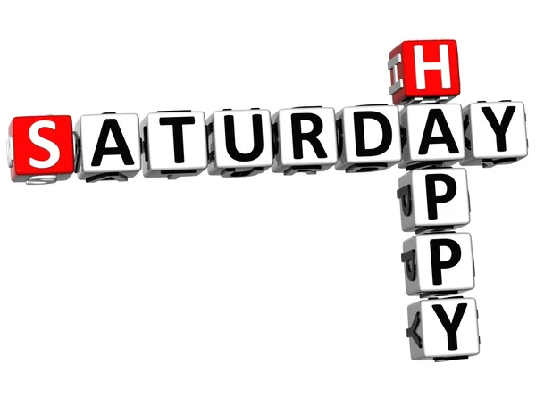 3D Happy Saturday Crossword — Stock Photo, Image