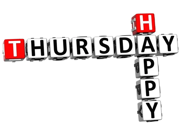 3D Happy Thursday Crossword — Stock Photo, Image