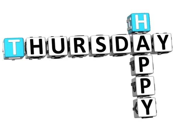 3D Happy Thursday Crossword — Stock Photo, Image