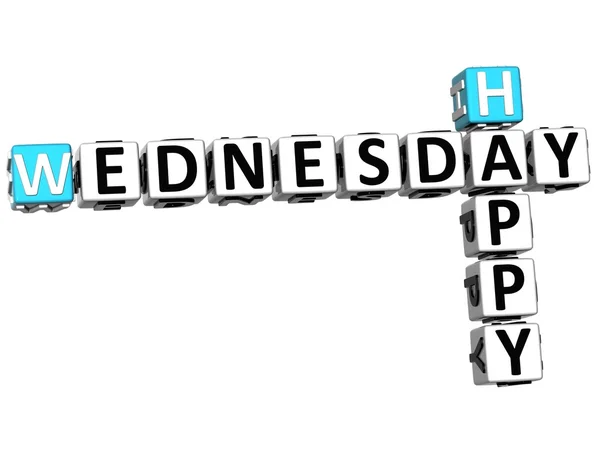 3D Happy Wednesday Crossword — Stock Photo, Image