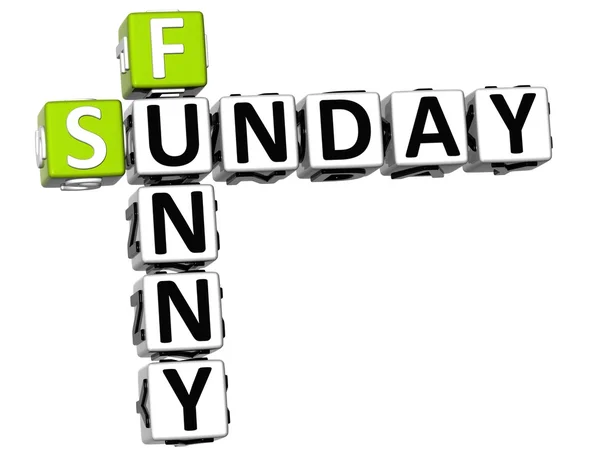 3D Funny Sunday Crossword — Stock Photo, Image