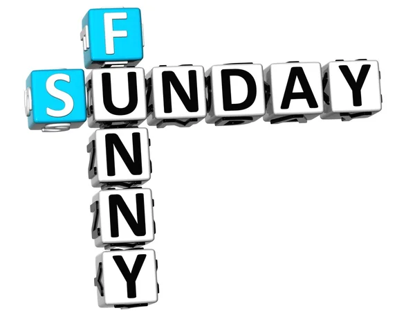 3D Funny Sunday Crossword — Stok Foto