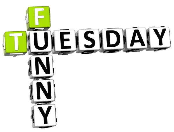 3D Funny Tuesday Crossword — Stock Photo, Image