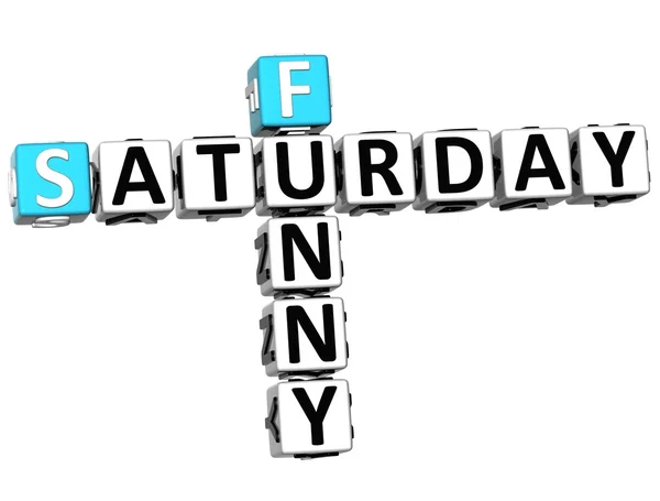 3D Funny Saturday Crossword — Stok Foto