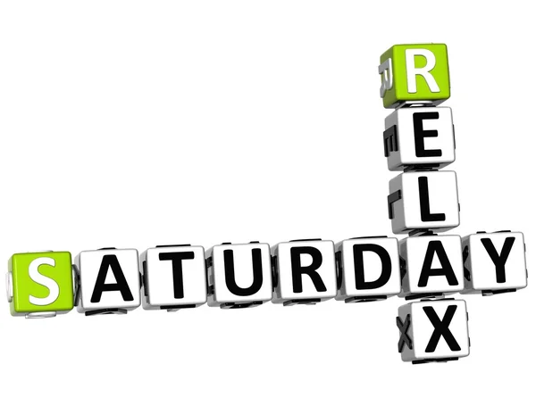 3D Relax Saturday Crossword — Stock Photo, Image