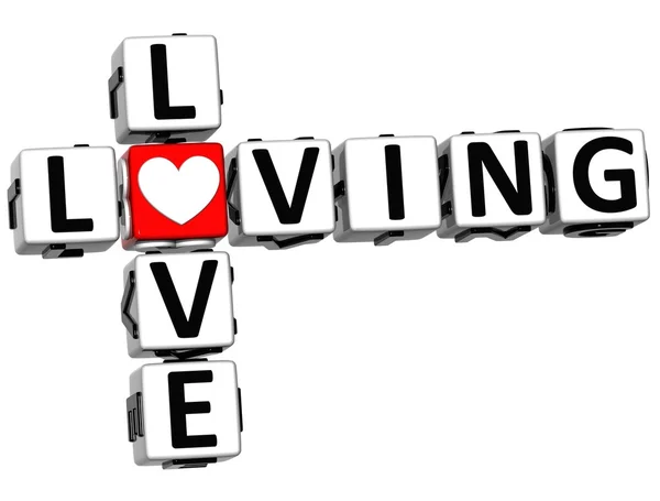 3D-liefde liefdevolle kruiswoordraadsel — Stockfoto