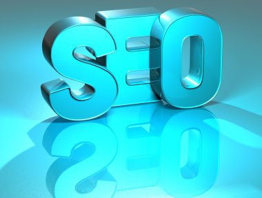 3D SEO Blue Text clipart