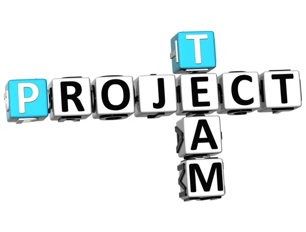 3D Team Project Crossword – stockfoto