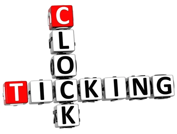 Relógio 3D Ticking Crossword — Fotografia de Stock