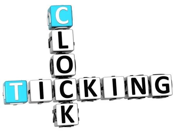 Relógio 3D Ticking Crossword — Fotografia de Stock