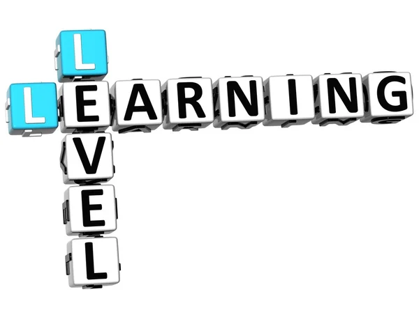 Crucigrama de aprendizaje de nivel 3D — Foto de Stock