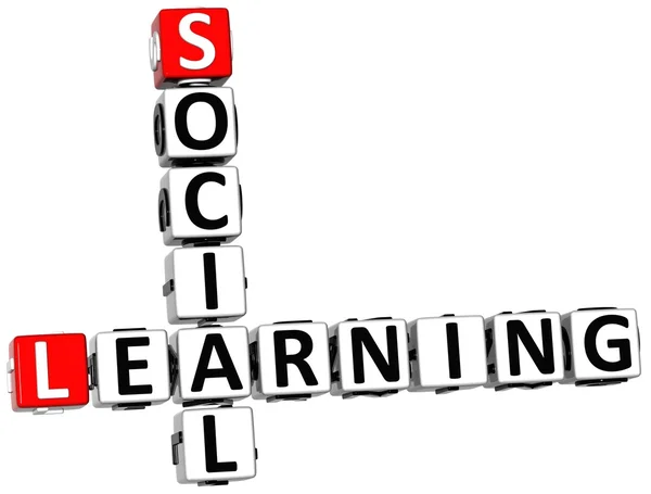3D Social Learning Crossword — Stock Photo, Image