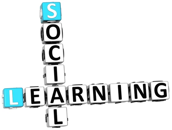 Crucigrama de aprendizaje social 3D — Foto de Stock