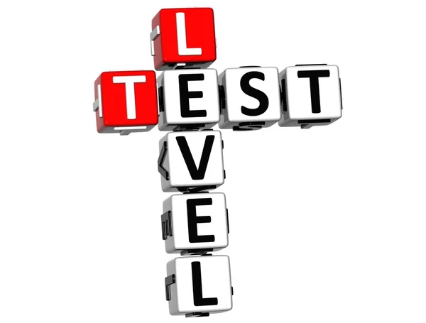 3D Test Level Crossword — Stock Photo, Image